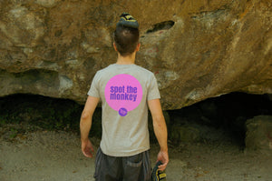 climbing T-shirt by Funkybeta bouldering - Spot the monkey - climbing T-shirt by Funkybeta bouldering