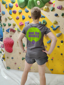 climbing T-shirt by Funkybeta bouldering - Spot the monkey - climbing T-shirt for ladies